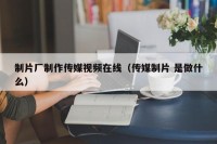 制片厂制作传媒视频在线（传媒制片 是做什么）